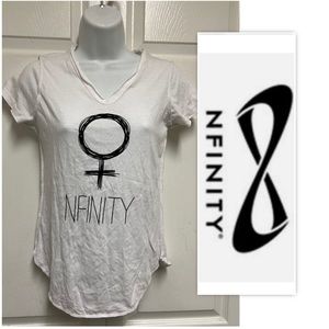 NFINITY Youth Cheerleading Venus Cotton White Tee